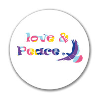 Aufkleber Love & Peace Taube Sticker 10cm