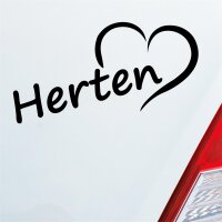 Auto Aufkleber Herten Herz Stadt City Liebe Love Heimat...