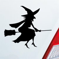 Hexe Witch Besen Frau Hexerei Auto Aufkleber Sticker Heckscheibenaufkleber