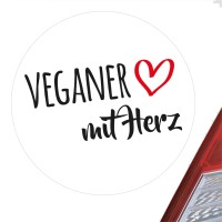 Aufkleber Veganer mit Herz Sticker 10cm