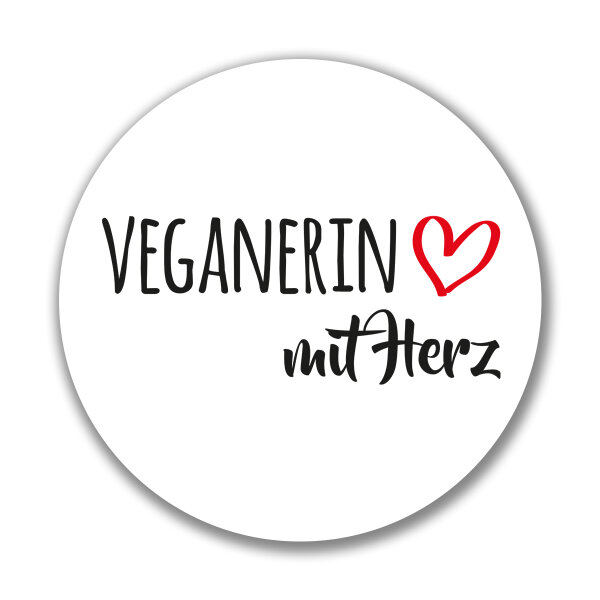 Aufkleber Veganerin mit Herz Sticker 10cm
