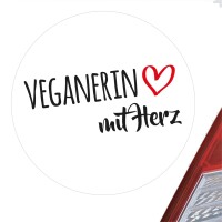 Aufkleber Veganerin mit Herz Sticker 10cm