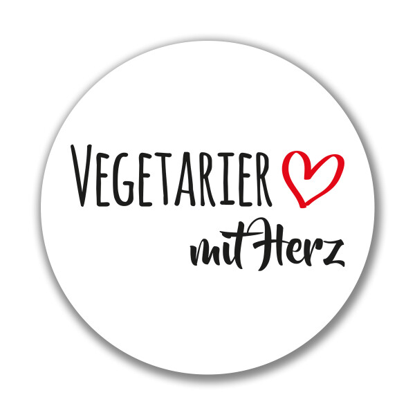 Aufkleber Vegetarier mit Herz Sticker 10cm