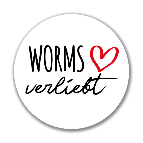 Aufkleber Worms verliebt Sticker 10cm