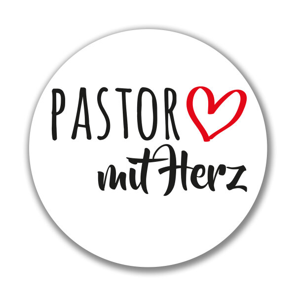 Aufkleber Pastor mit Herz Sticker 10cm