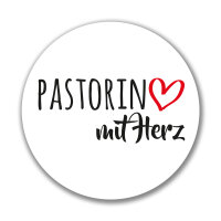 Aufkleber Pastorin mit Herz Sticker 10cm