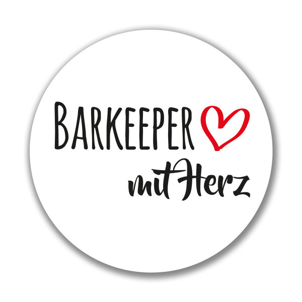 Aufkleber Barkeeper mit Herz Sticker 10cm