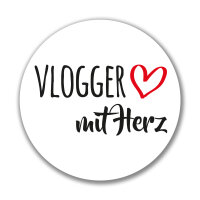 Aufkleber Vlogger mit Herz Sticker 10cm