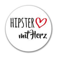 Aufkleber Hipster mit Herz Sticker 10cm