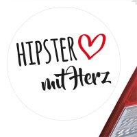 Aufkleber Hipster mit Herz Sticker 10cm