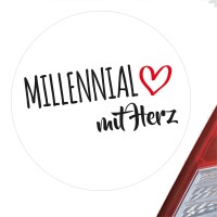 Aufkleber Millennial mit Herz Sticker 10cm