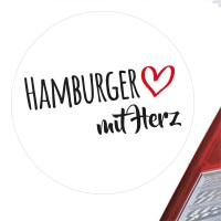 Aufkleber Hamburger mit Herz Sticker 10cm