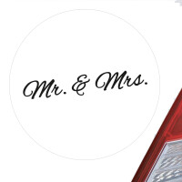 Aufkleber Mr. & Mrs. Schriftzug Sticker 10cm