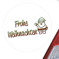 Aufkleber Frohe Weihnachten Weihnachtsmann Sticker 10cm