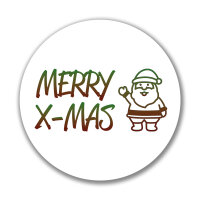 Aufkleber Merry X-Mas Weihnachtsmann Sticker 10cm
