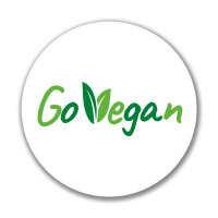 Aufkleber Go Vegan Blätter Sticker 10cm