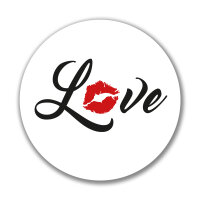 Aufkleber Love Kuss Sticker 10cm