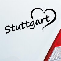 Auto Aufkleber Stuttgart Herz Stadt City Liebe Love Heart 19x8 cm
