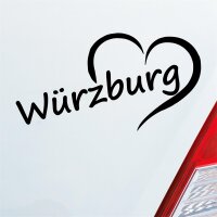 Auto Aufkleber Würzburg Herz Stadt City Liebe Love Heart 15x8 cm