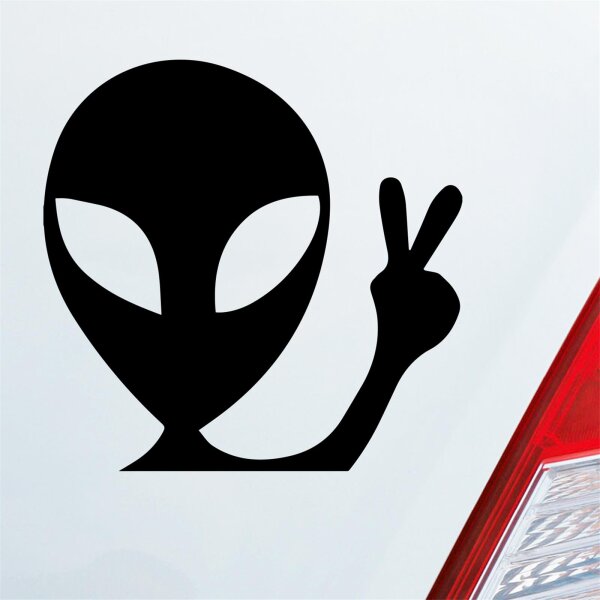 XL Alien Außerirdischer Peace E.T. ET Auto Aufkleber Sticker Heckscheibenaufkleber