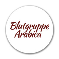 Aufkleber Blutgruppe Arabica Schriftzug Sticker 10cm