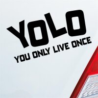 YOLO You only live once Leben Genießen Abenteuer Auto Aufkleber Sticker Heckscheibenaufkleber