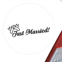 Aufkleber Just Married Tauben Sticker 10cm