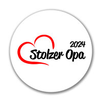 Aufkleber Stolzer Opa 2024 Herz Sticker 10cm