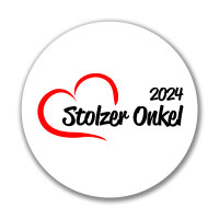 Aufkleber Stolzer Onkel 2024 Herz Sticker 10cm