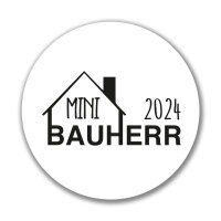Aufkleber Mini Bauherr 2024 Haus Sticker 10cm