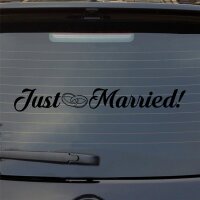 Auto Aufkleber Just Married Ringe Liebe Hochzeit