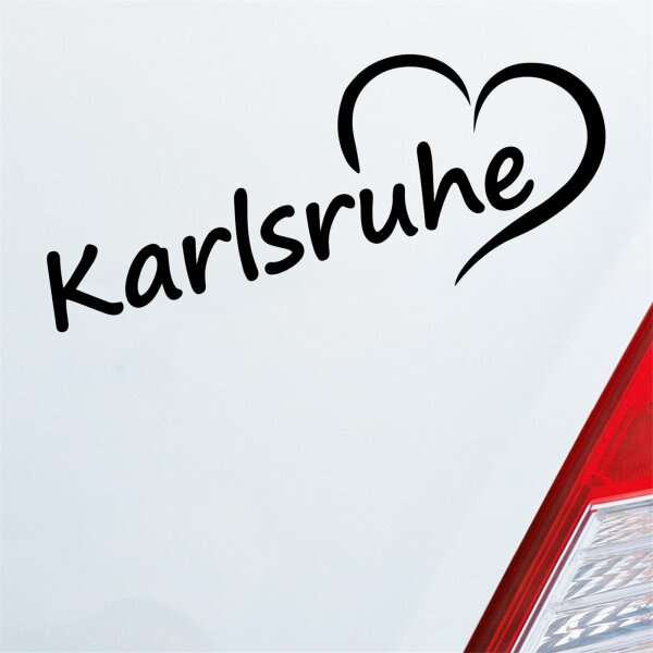 Auto Aufkleber Karlsruhe Herz Stadt City Liebe Love 19,5x8 cm
