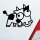 Kuh Crazy Cow Race Fun Style Tuning JDM Auto Aufkleber Sticker Heckscheibenaufkleber