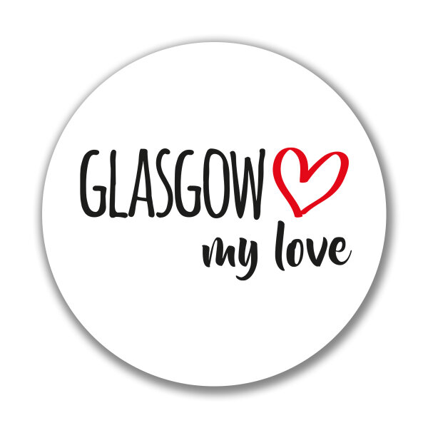 Aufkleber Glasgow my love Sticker 10cm