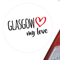 Aufkleber Glasgow my love Sticker 10cm