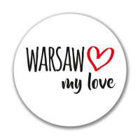 Aufkleber Warsaw my love Sticker 10cm