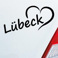 Auto Aufkleber Lübeck Herz Stadt City Liebe Love...