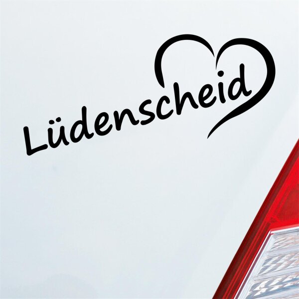 Auto Aufkleber Lüdenscheid Herz Stadt City Liebe Love 19,5x8 cm