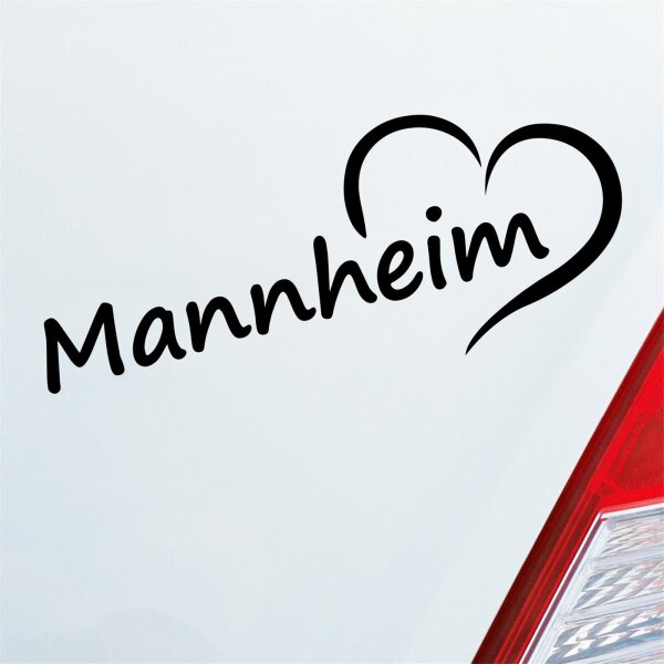 Auto Aufkleber Mannheim Herz Heart Stadt City Liebe Love 20x8 cm