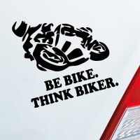 Motorrad Be Bike. Think Biker. Moped Bike Mopped Auto Aufkleber Sticker Heckscheibenaufkleber