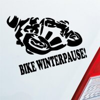 Motorrad Bike Winterpause! Moped Bike Mopped Auto Aufkleber Sticker Heckscheibenaufkleber