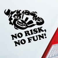Motorrad No Risk, No Fun! Moped Bike Mopped JDM Auto Aufkleber Sticker Heckscheibenaufkleber