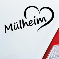 Auto Aufkleber Mülheim Herz Stadt City Liebe Love...