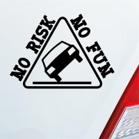 No Rist no Fun Decal Tuning Auto Aufkleber Sticker Heckscheibenaufkleber