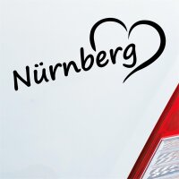 Auto Aufkleber Nürnberg Herz Stadt City Liebe Love Heimat 19x8 cm