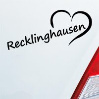 Auto Aufkleber Recklinghausen Herz Stadt City Liebe Love 19x8 cm