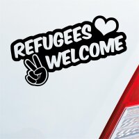 Refugees Welcome Flüchtlinge Willkommen Auto...