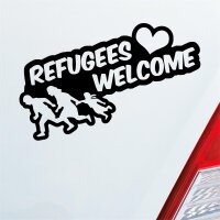 Refugees Welcome Flüchtlinge Willkommen Auto...