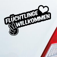 Refugees Welcome Flüchtlinge Willkommen Auto Aufkleber Sticker Heckscheibenaufkleber