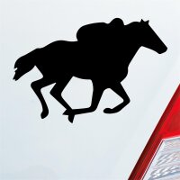 Reiter Pferd Wettkamp Horse Reiten Jockey Auto Aufkleber Sticker Heckscheibenaufkleber